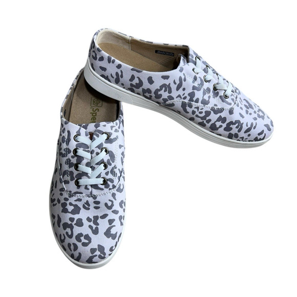 Spenco Khloe Kick Leopard Print Slip On Shoes Sz 8.5 B Comfort Footbed Sneakers - Picture 2 of 9